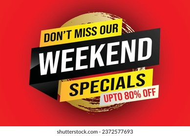 especiales de fin de semana concepto ilustración vectorial de palabra con estilo megáfono y 3d, página de inicio, plantilla, ui, web, aplicación móvil, afiche, banner, volante, fondo, tarjeta de regalo, cupón, etiqueta, papel tapiz