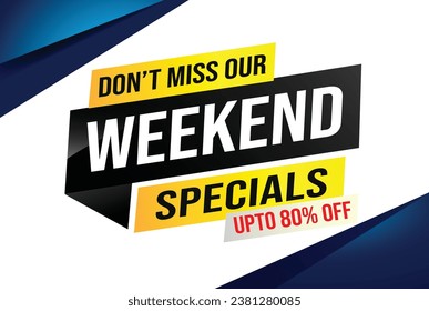 weekend specials word concept vector illustration with megaphone and 3d style, landing page, template, ui, web, mobile app, poster, banner, flyer, background, gift card, coupon, label, wallpaper