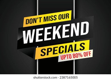 especiales de fin de semana concepto vectorial ilustración 3d estilo, página de inicio, plantilla, ui, web, aplicación móvil, afiche, banner, volante, fondo, tarjeta de regalo, cupón, etiqueta, papel tapiz