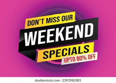 especiales de fin de semana concepto vectorial ilustración 3d estilo, página de inicio, plantilla, ui, web, aplicación móvil, afiche, banner, volante, fondo, tarjeta de regalo, cupón, etiqueta, papel tapiz