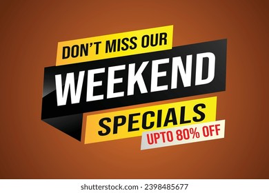 weekend specials word concept vector illustration  3d style, landing page, template, ui, web, mobile app, poster, banner, flyer, background, gift card, coupon, label, wallpaper
