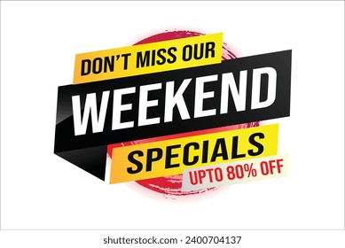weekend specials word concept vector illustration  3d style, landing page, template, ui, web, mobile app, poster, banner, flyer, background, gift card, coupon, label, wallpaper

