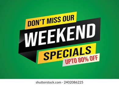 weekend specials word concept vector illustration and 3d style, landing page, template, ui, web, mobile app, poster, banner, flyer, background, gift c