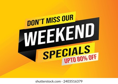 weekend specials word concept vector illustration and 3d style, landing page, template, ui, web, mobile app, poster, banner, flyer, background, gift card, coupon, label, wallpaper
