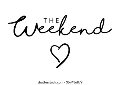 The weekend text print in vector