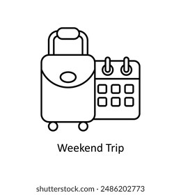 Weekend Trip vector outline Design illustration. Symbol on White background EPS 10 File 