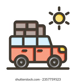Weekend Trip Vector Thick Line Filled Colors Icon For Personal And Commercial Use.
