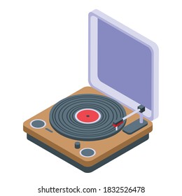 Weekend vinyl player icon. Isometric of weekend vinyl player vector icon for web design isolated on white background