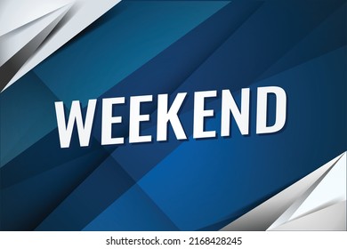 Wochenende Wort Konzept Vektorgrafik mit Linien modernen futuristischen 3D-Stil für Landing-Page-Vorlage in Web-Mobile App Poster Banner-Hintergrund Geschenkkarte Coupon-Etikett Tapete