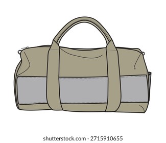 Weekender Tasche Vektor Design Mockup Template technische flache Skizze.