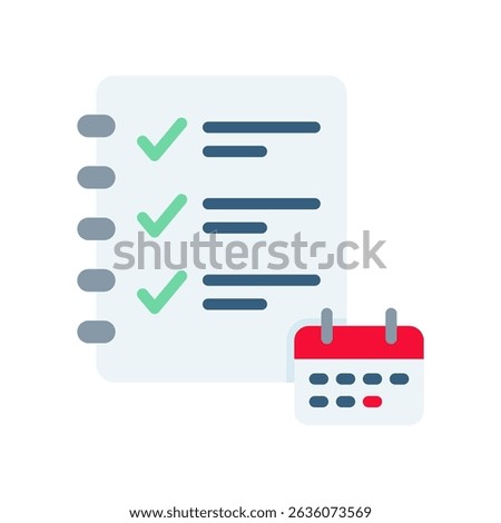 Weekly Agenda. Icon Flat Vector Illustration