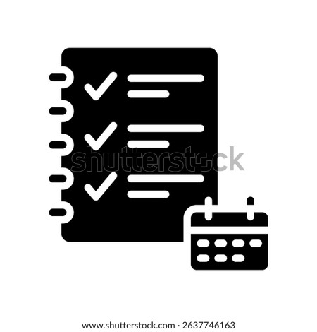 Weekly Agenda. Icon Glyph Vector Illustration
