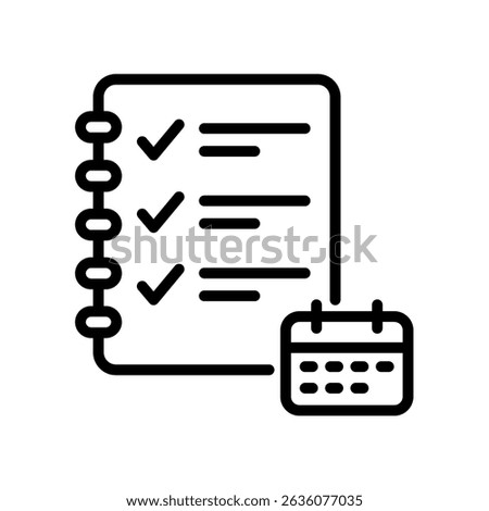 Weekly Agenda. Icon Line Vector Illustration