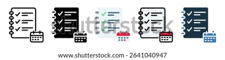 Weekly Agenda Icon Multiple Style Vector Illustration