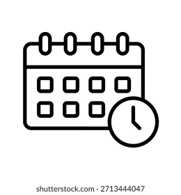 Ilustración vectorial de iconos de esquema de agenda semanal
