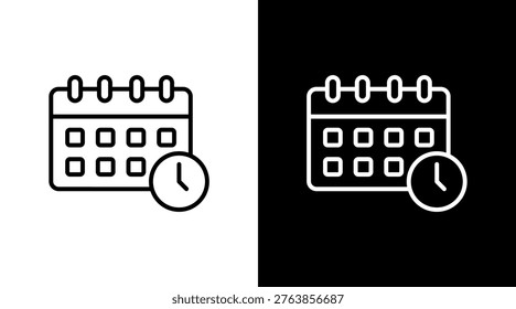 Weekly Agenda White Icon Set Design