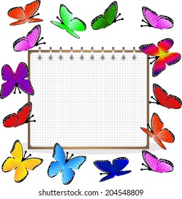 weekly and bright butterflies,  vector  illustration