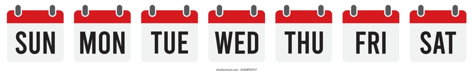 Weekly calendar icons with days of the week
