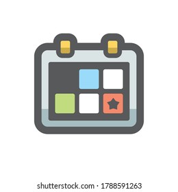 Weekly Calendar notepad. Vector cartoon icon illustration.