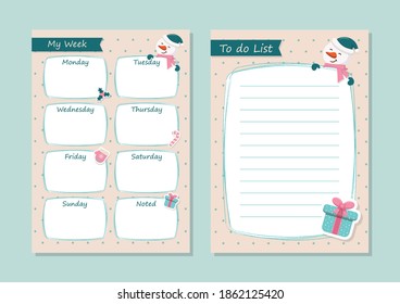 Weekly Christmas Planner and to do list 