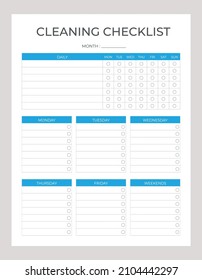 Weekly Cleaning Checklist Schedule Printable