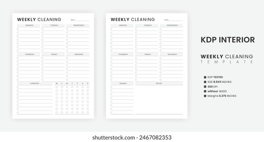 Weekly Cleaning Schedule Template, Printable Cleaning Checklist, Cleaning To-Do List