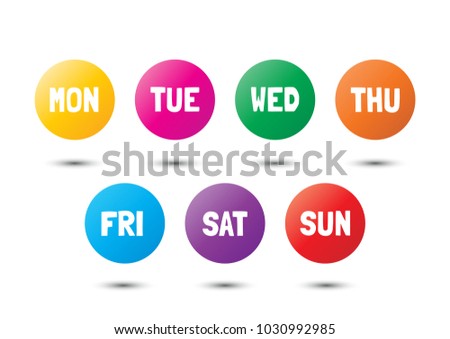 weekly colorful icons, vector design elements