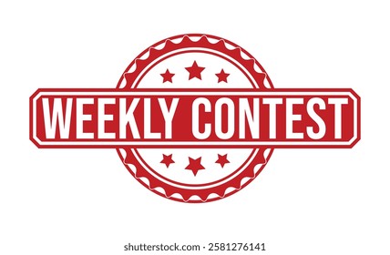 WEEKLY CONTEST red rubber stamp vector design.