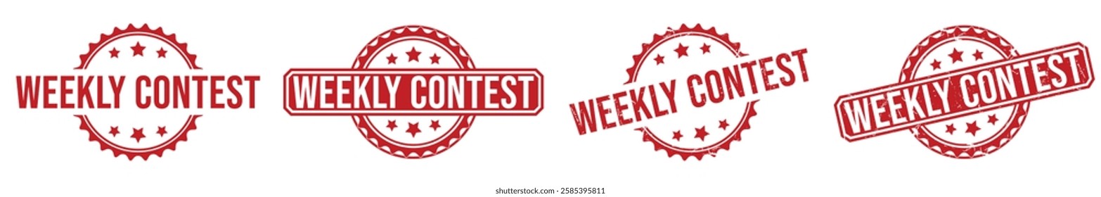 WEEKLY CONTEST red rubber stamp vector design.