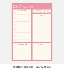 Weekly Daily planing note design template