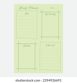 Weekly Daily planing note design template