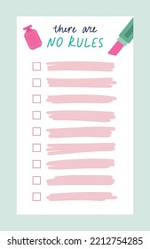 Weekly or daily planner. Beauty poster or schedule template decorated with cosmetic product and stroke. Design element for personal diary. Cartoon flat vector illustration isolated on gray background