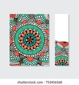 Weekly  and daily Planner in Indian  Style with mandala Pattern. Perfect for Print, Template, to do list. Vector isolated illustration