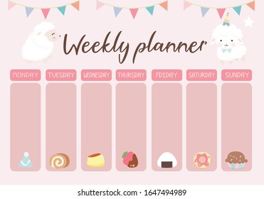Weekly and daily planner set. Vector design. 