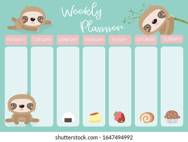 Weekly and daily planner set. Vector design. 