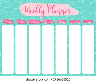 Weekly and daily planner set. Vector design