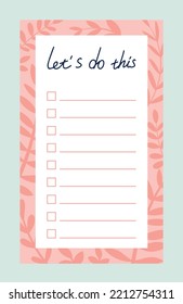 Weekly or daily planner. Task or to do list layout for organizing time. Efficiency and Productivity. Design element for personal diary. Cartoon flat vector illustration isolated on gray background