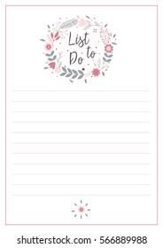 Weekly and Daily Planner Template. To do list in minimalistic Scandinavian style. Vector illustration