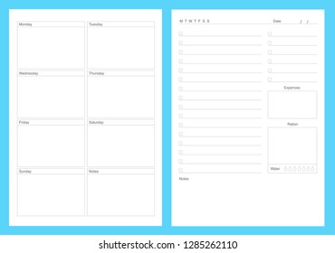 Weekly and daily planner, vector