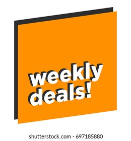 Weekly Deals in Flat Colours with 3D Style Shadow