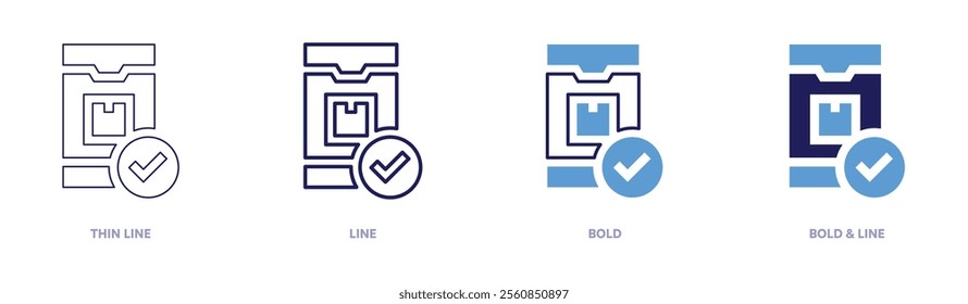 Weekly discounts icon in 4 different styles. Thin Line, Line, Bold, and Bold Line. Duotone style. Editable stroke.