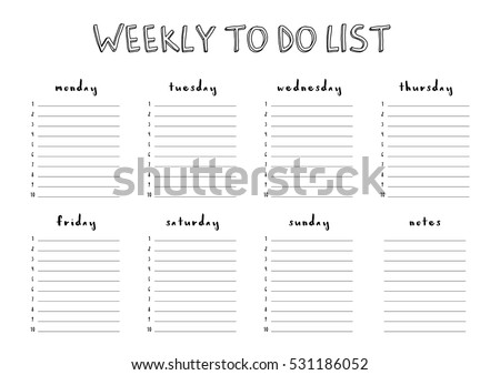 weekly do list vector