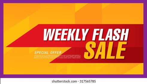 Weekly Flash Sale. Vector Banner