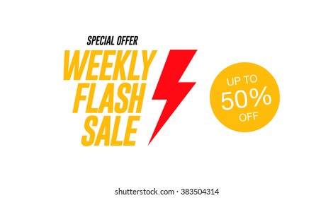 Weekly flash sale. Vector banner