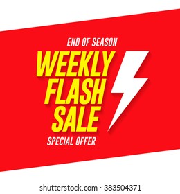 Weekly flash sale. Vector banner