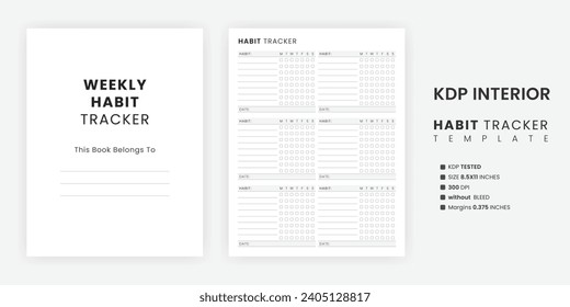 Weekly Habit Tracker Template Printable 7 Day Habit Challenge Book