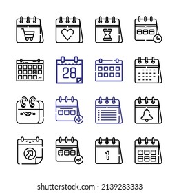 weekly Icon Set with line icons. Modern Thin Line Style. Suitable for Web and Mobile Icon. Vector illustration EPS 10.