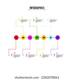 Weekly infographic, planning each day in advance for success. Workflow process.
