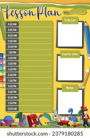 Wochenplan-Vorlage mit Stundenplan und Hintergrund