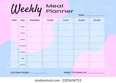 Weekly Meal Planner Vector Art, Icons, and Graphics for Free Download